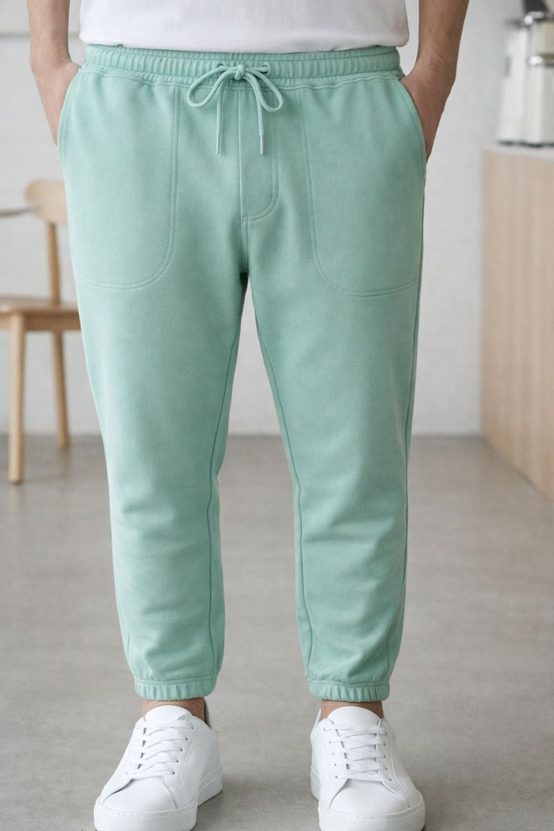 Mint green cotton jogger pants unisex