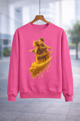 Pink couple graphic sweatshirt unisex cotton fleece romantic illustration front view