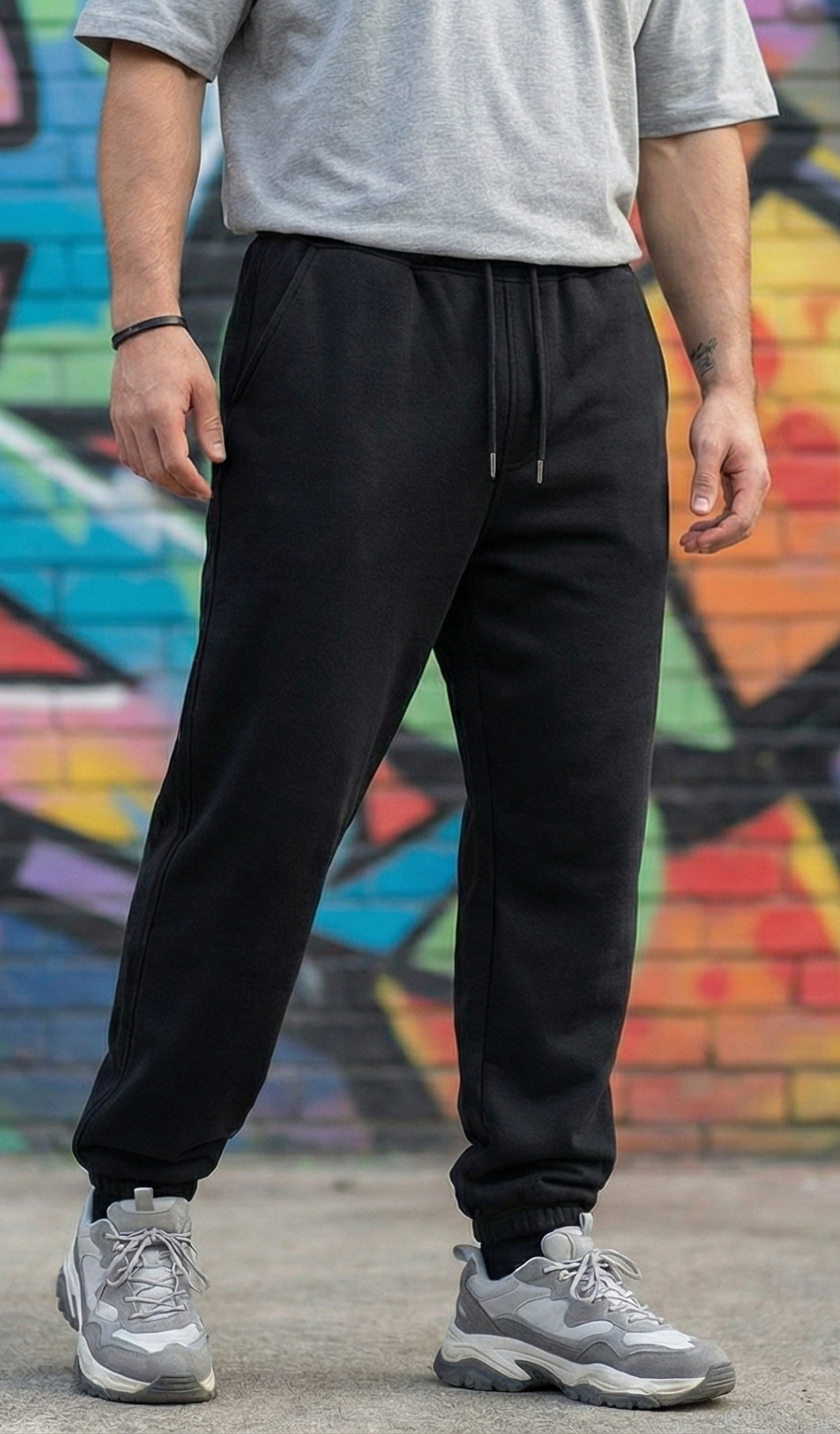 Premium black jogger pants unisex 260 gsm