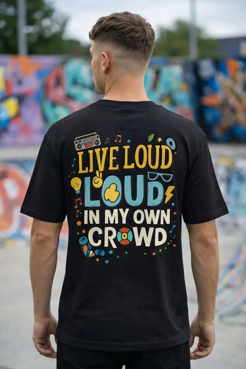 Street style oversized t-shirt with bold typography print