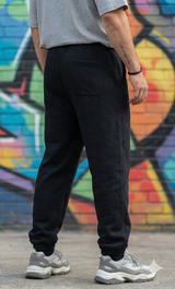 Streetwear black joggers slim fit design