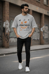 Grey Chaos Theory graphic oversized t-shirt made with premium cotton