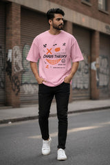 Pink Chaos Theory oversized cotton t-shirt for men streetwear