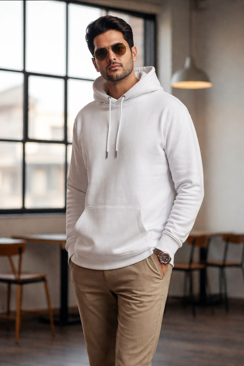 Eagle back print hoodie lifestyle shot for men, premium urban streetwear look