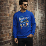 Forward Thinking oversized sweatshirt for men in blue color, 400 GSM heavyweight streetwear front look