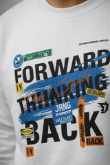 Forward Thinking graphic print on oversized sweatshirt, high quality print on 400 GSM fabric
