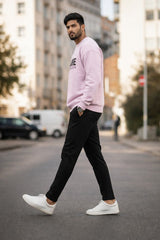 Future Next Era oversized sweatshirt for men front view, premium streetwear look with pink color