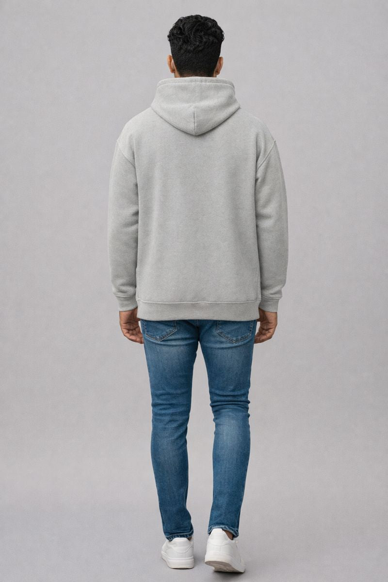 The Journey Begins oversized hoodie back view showing clean finish and relaxed fit