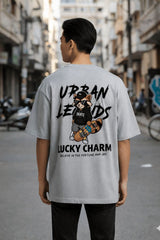 Grey Urban Legends lucky charm oversized t shirt back print